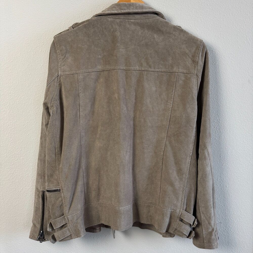 Suede Moto Jacket Blank NYC Taupe Women's XL - Picture 3 of 10